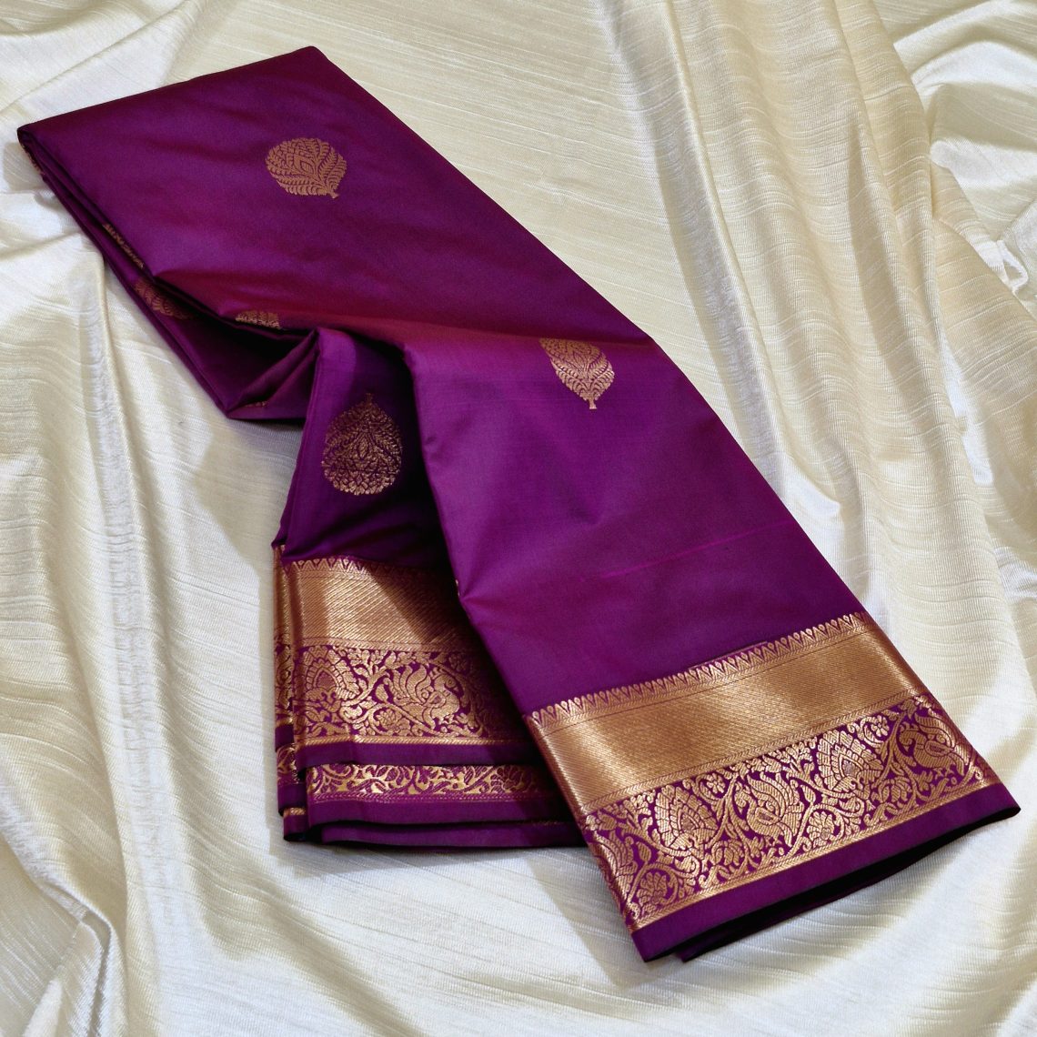 Kanchi Butta Saree Purple 1