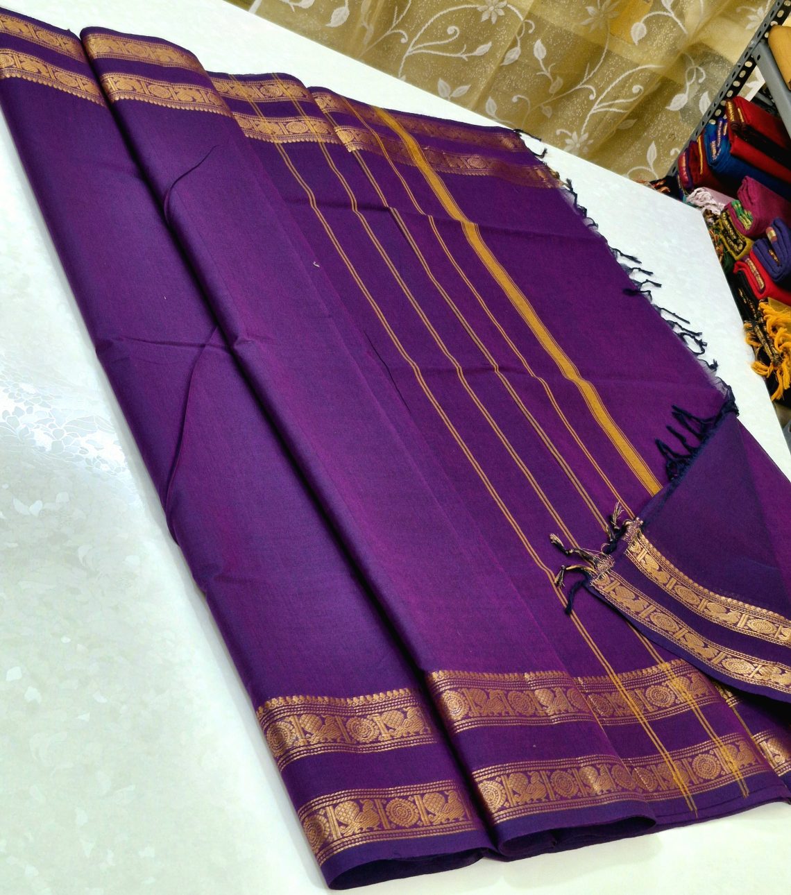 Kanchi Cotton Sarees Purple