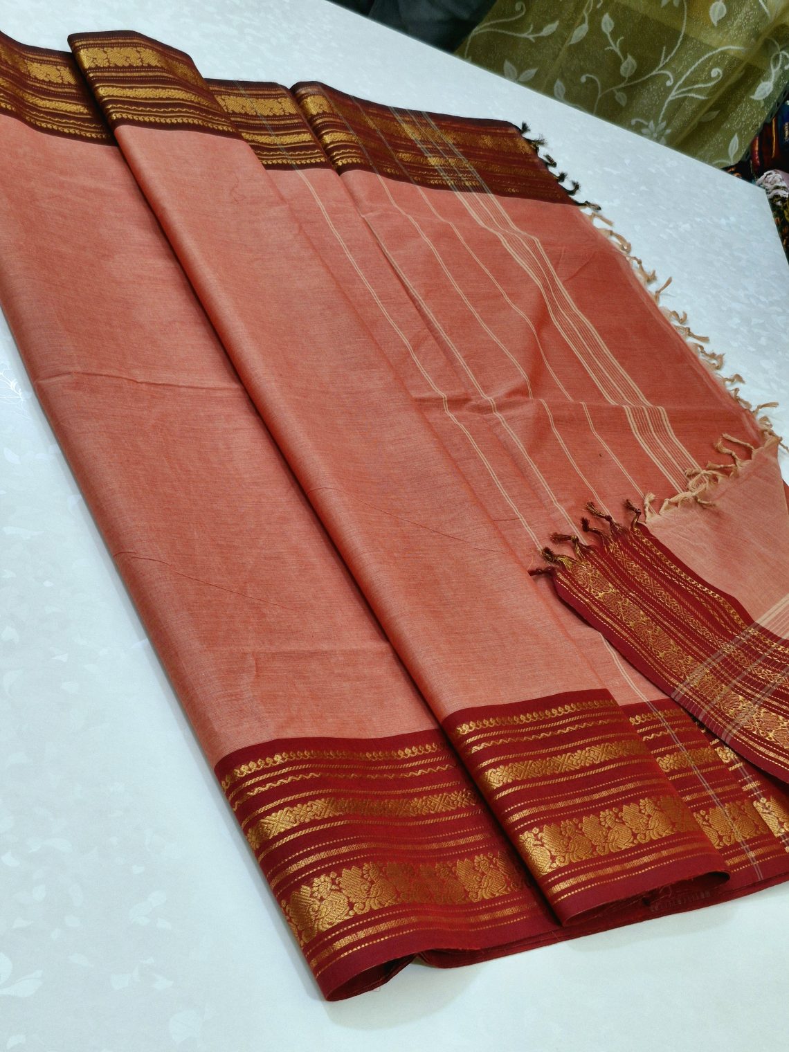 Kanchi Cotton Sarees Peachs