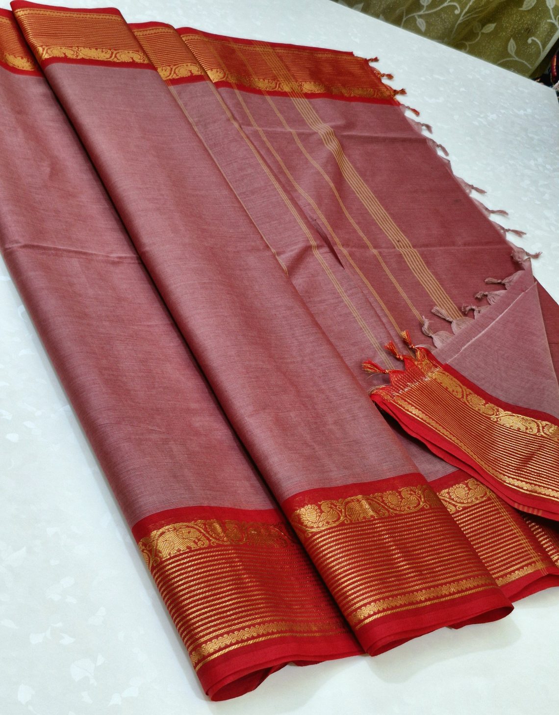 Kanchi Cotton Sarees Peach