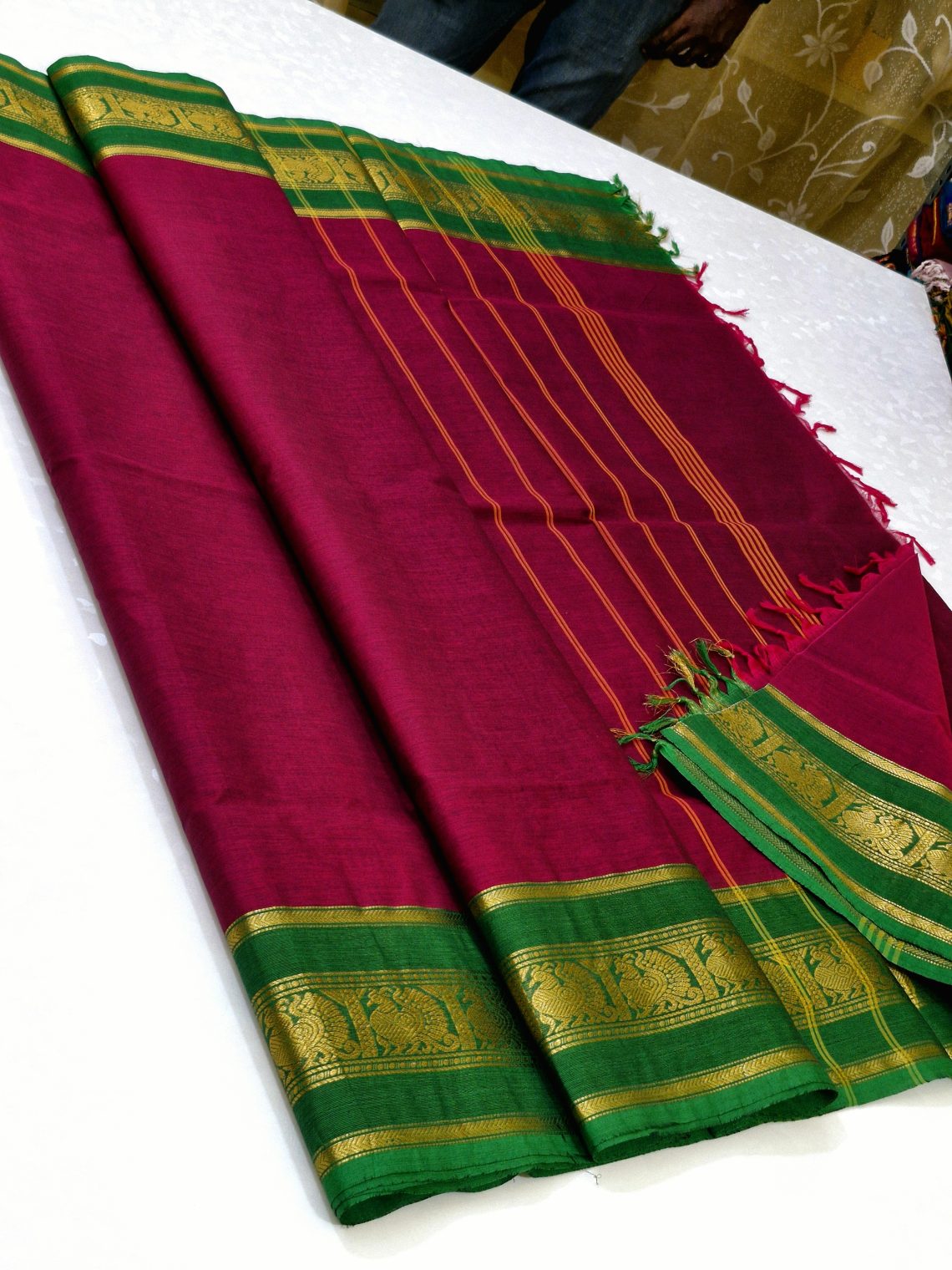Kanchi Cotton Sarees Burgundy