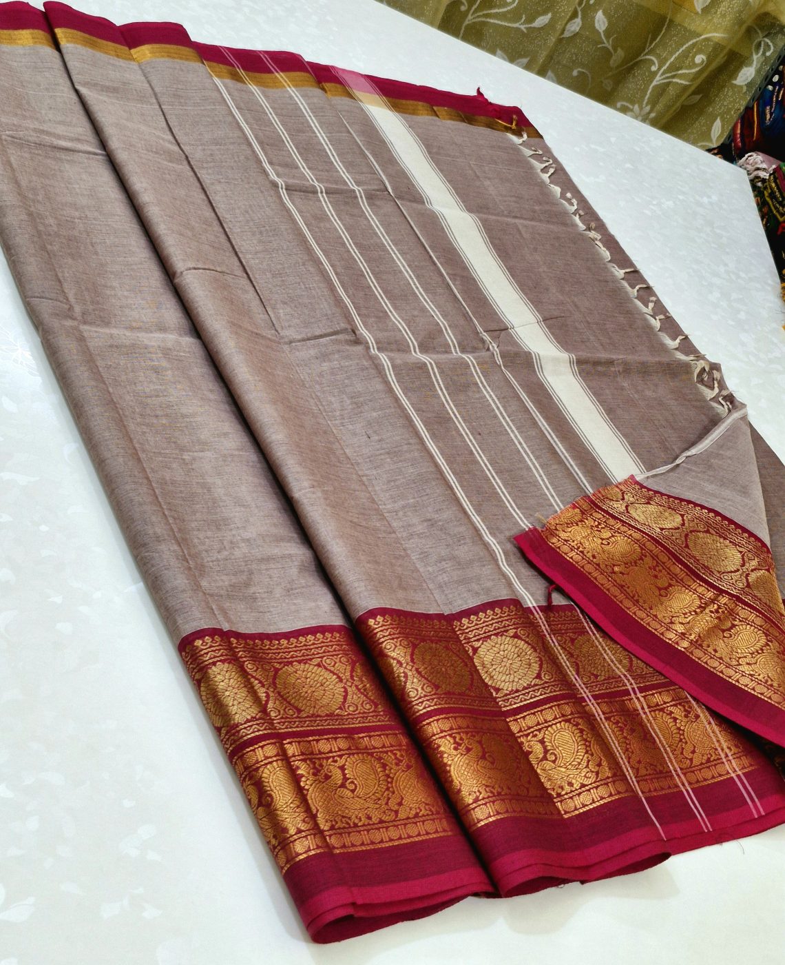 Kanchi Cotton Sarees Grey
