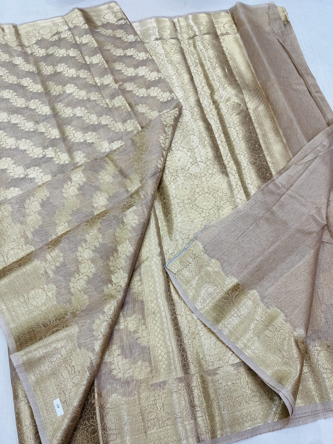 Party Wear Brown Cotton Saree